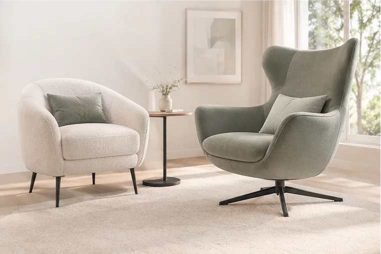 Twee beklede fauteuils